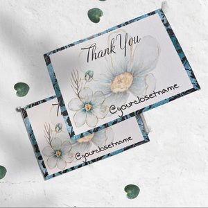 Online Boutique  Poshmark Thank You  Cards With  Flowers Design